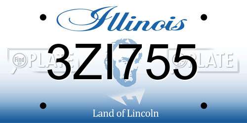 3ZI755 Illinois License Plate