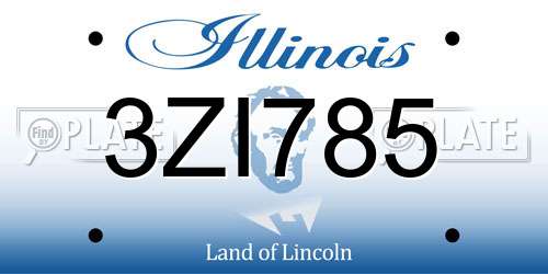 3ZI785 Illinois License Plate