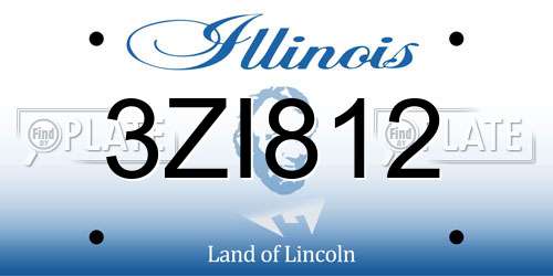 3ZI812 Illinois License Plate