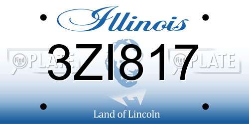 3ZI817 Illinois License Plate