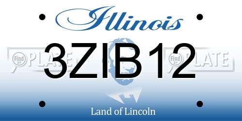 3ZIB12 Illinois License Plate