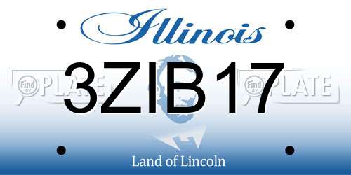 3ZIB17 Illinois License Plate