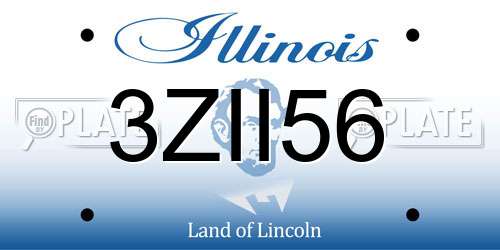 3ZII56 Illinois License Plate