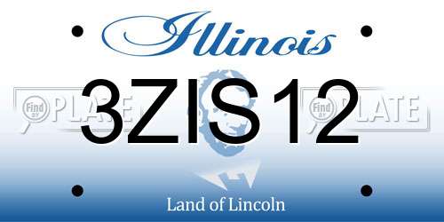 3ZIS12 Illinois License Plate