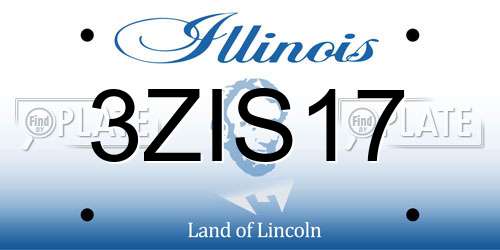 3ZIS17 Illinois License Plate
