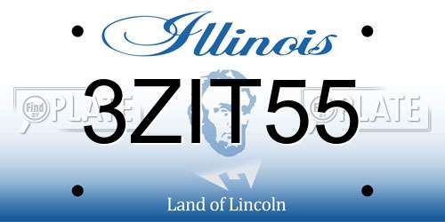 3ZIT55 Illinois License Plate