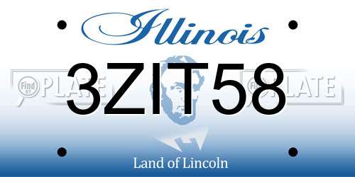 3ZIT58 Illinois License Plate