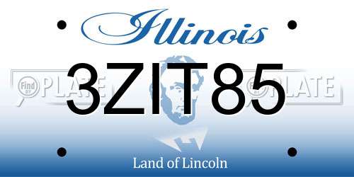 3ZIT85 Illinois License Plate