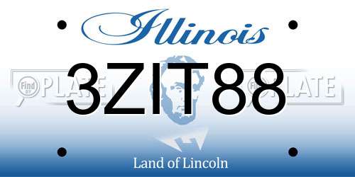 3ZIT88 Illinois License Plate