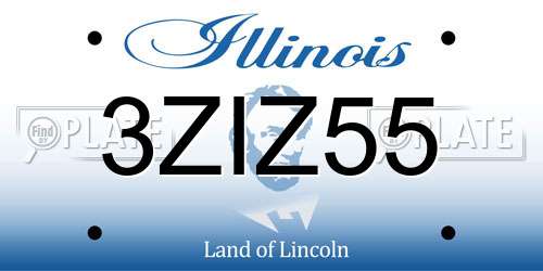 3ZIZ55 Illinois License Plate