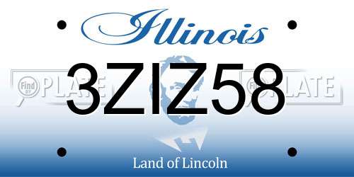 3ZIZ58 Illinois License Plate