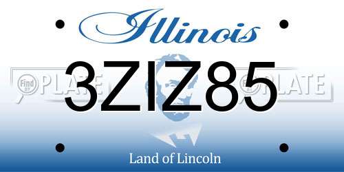 3ZIZ85 Illinois License Plate