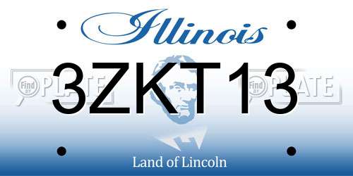 3ZKT13 Illinois License Plate
