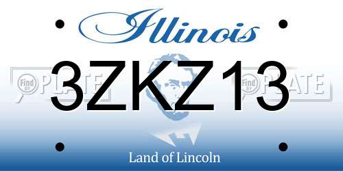 3ZKZ13 Illinois License Plate