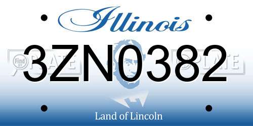 3ZN0382 Illinois License Plate