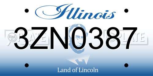 3ZN0387 Illinois License Plate