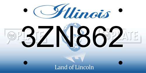 3ZN862 Illinois License Plate