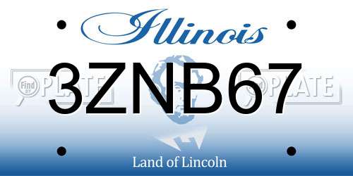 3ZNB67 Illinois License Plate