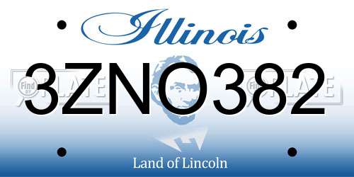 3ZNO382 Illinois License Plate