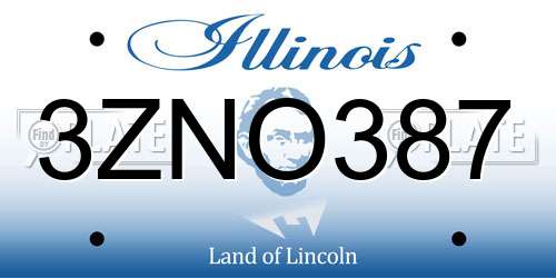 3ZNO387 Illinois License Plate