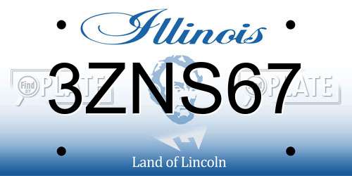 3ZNS67 Illinois License Plate