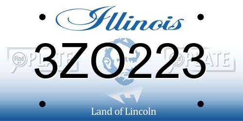 3ZO223 Illinois License Plate