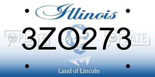 3ZO273 Illinois License Plate