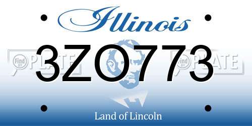 3ZO773 Illinois License Plate