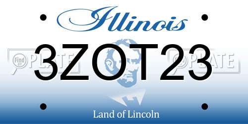 3ZOT23 Illinois License Plate