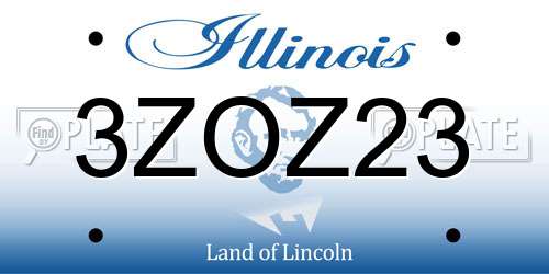 3ZOZ23 Illinois License Plate