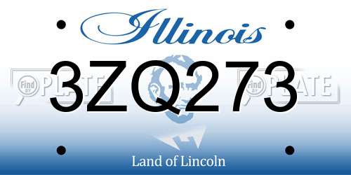 3ZQ273 Illinois License Plate