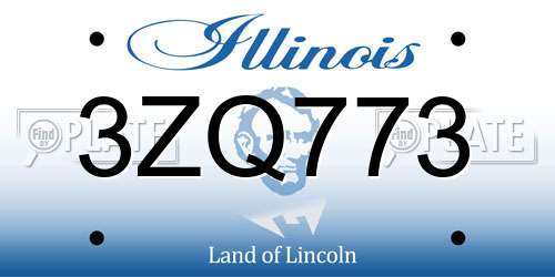 3ZQ773 Illinois License Plate
