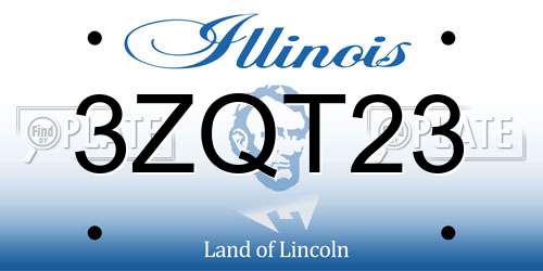 3ZQT23 Illinois License Plate
