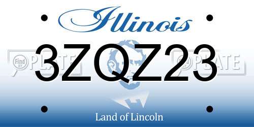 3ZQZ23 Illinois License Plate