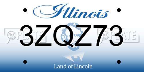 3ZQZ73 Illinois License Plate