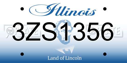 3ZS1356 Illinois License Plate