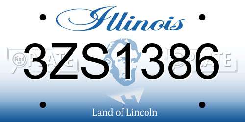 3ZS1386 Illinois License Plate