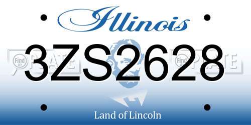 3ZS2628 Illinois License Plate