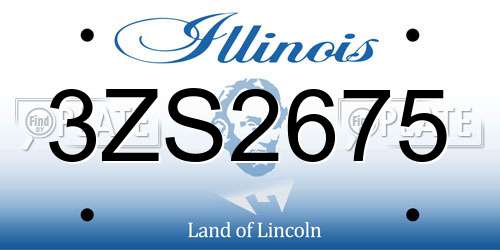3ZS2675 Illinois License Plate