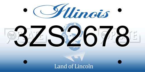 3ZS2678 Illinois License Plate