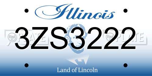 3ZS3222 Illinois License Plate