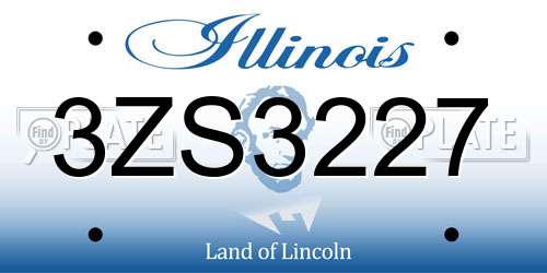 3ZS3227 Illinois License Plate
