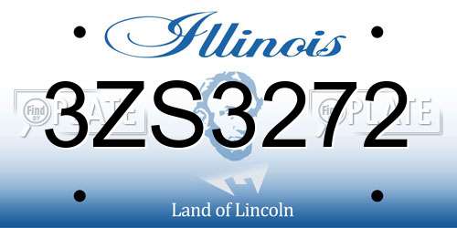 3ZS3272 Illinois License Plate