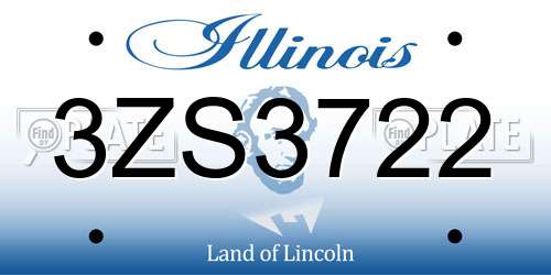 3ZS3722 Illinois License Plate
