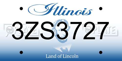 3ZS3727 Illinois License Plate