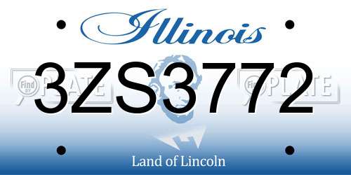 3ZS3772 Illinois License Plate