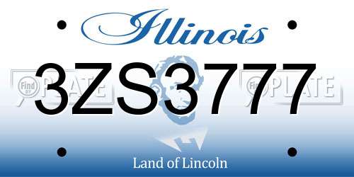 3ZS3777 Illinois License Plate