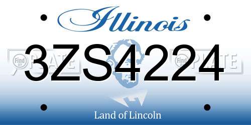 3ZS4224 Illinois License Plate