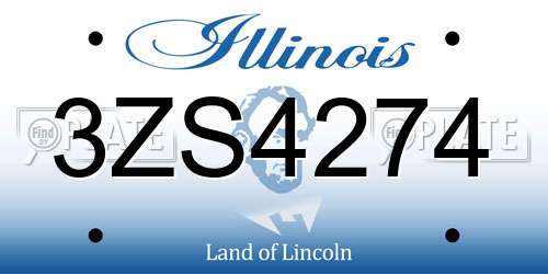 3ZS4274 Illinois License Plate
