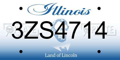 3ZS4714 Illinois License Plate